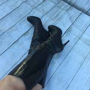ALDO Black leather zip-up boots